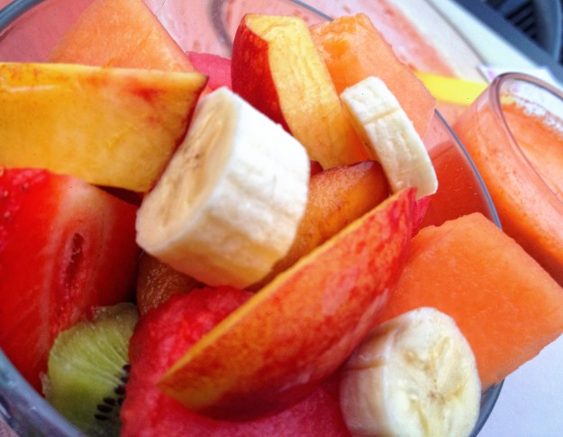 Fruits salad with rose water